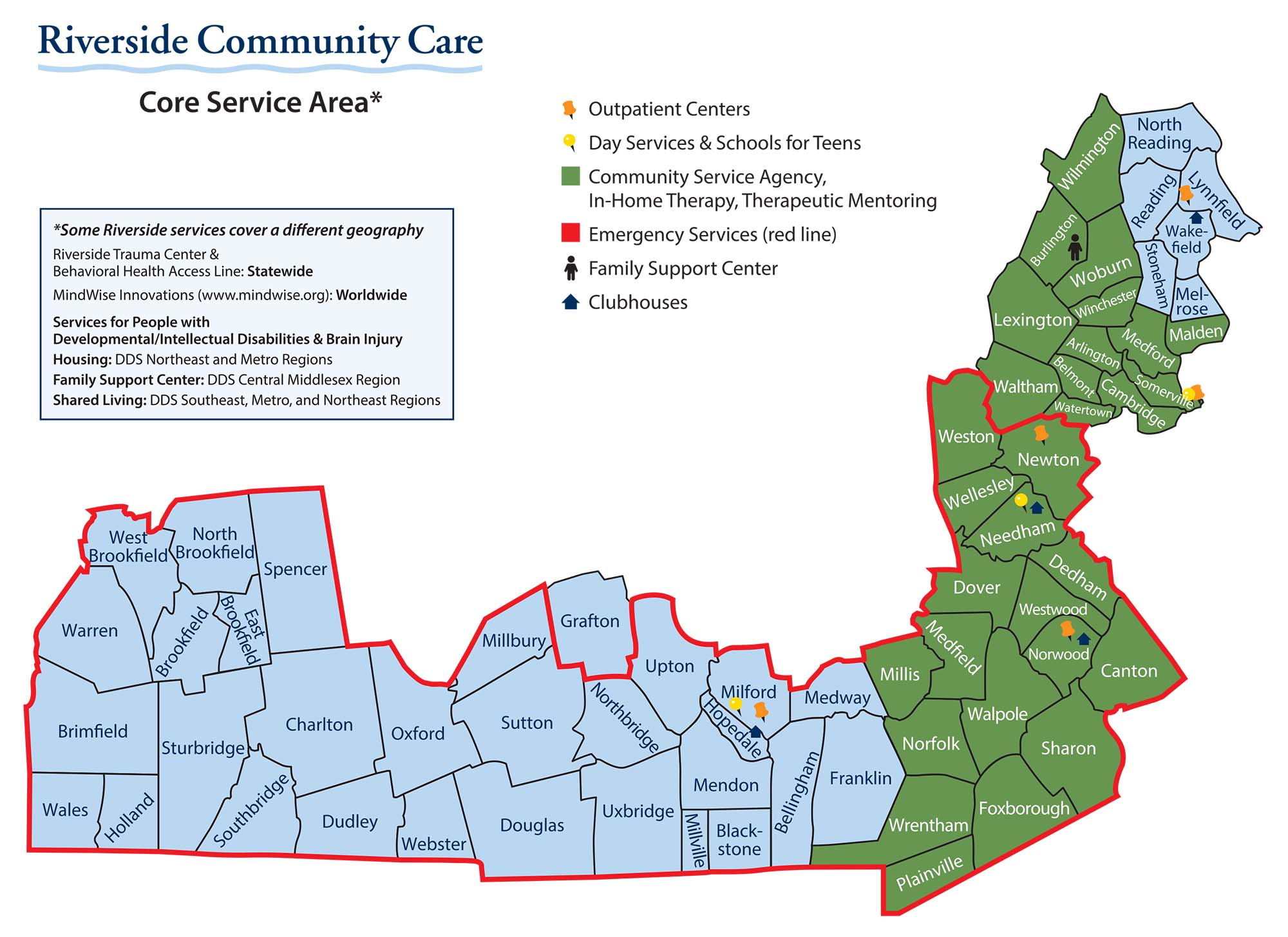 Riverside Community Care Core Service Areas